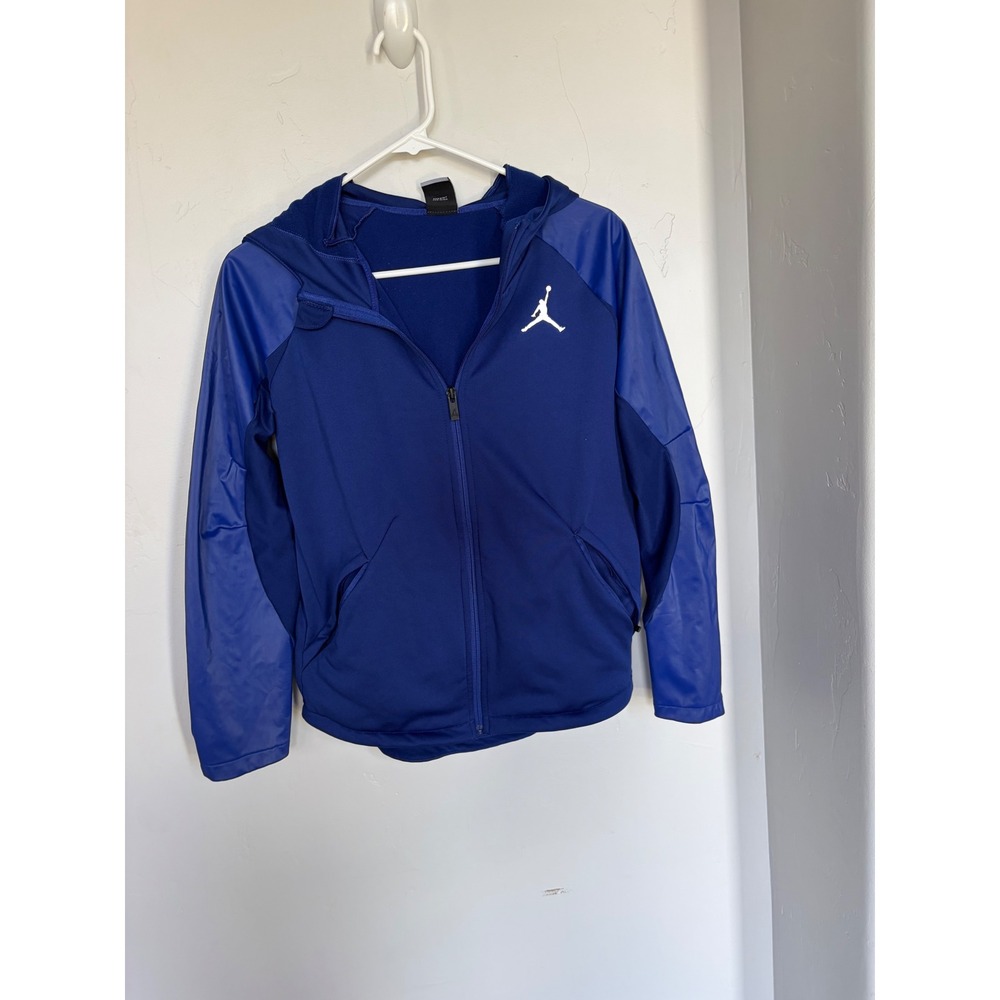 Jordan Therma-FIT Boys Large Blue Full Zip Hoodie Jacket Jumpman 12-13 Yrs‎